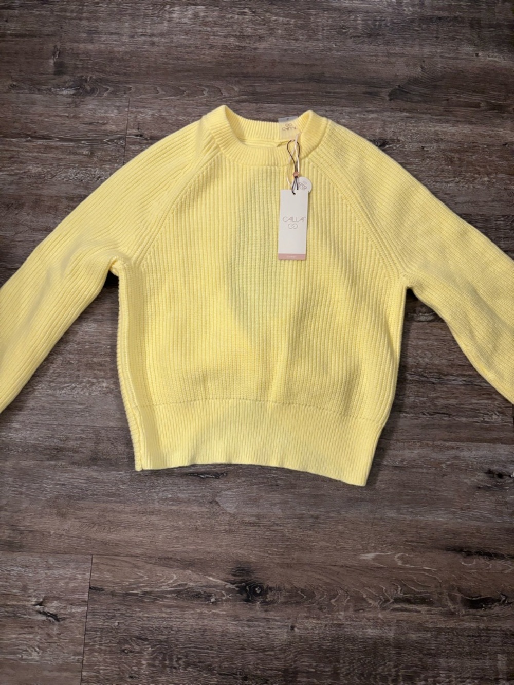 CALIA by Carrie Underwood  Ribbed Crewneck Sweater in lemon chiffon